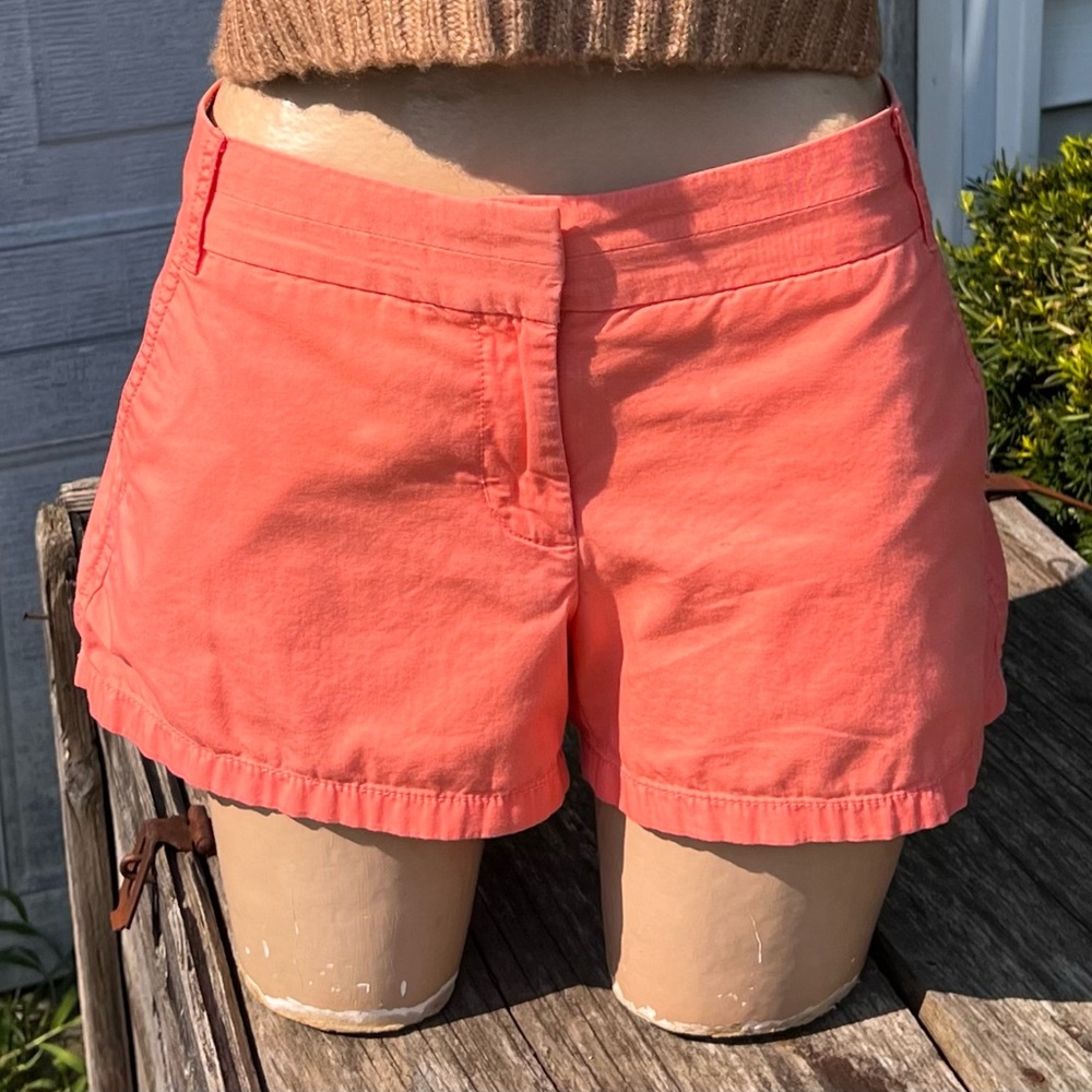 - J.Crew Sz 6 Cotton Coral Broken-In Chino Shorts! EUC!